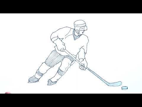 How to Draw a Ice Hockey Player