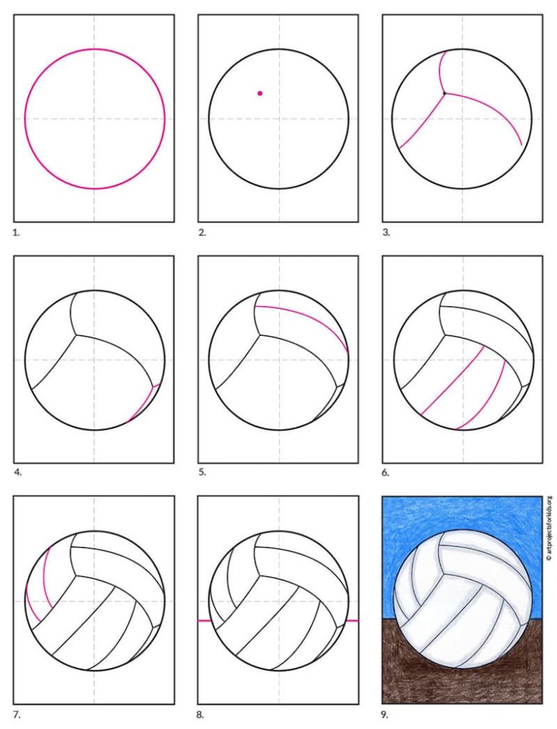 How to Draw a Volleyball