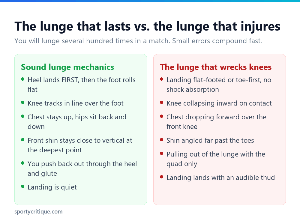 Comparison of correct and incorrect badminton lunge technique to protect the knees