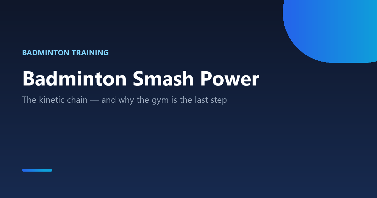Badminton smash strength training: kinetic chain, pronation and power exercises