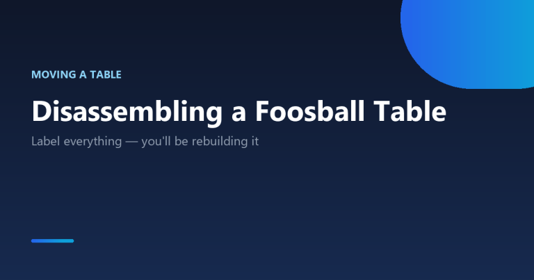 How to disassemble a foosball table for moving: rods, legs and cabinet