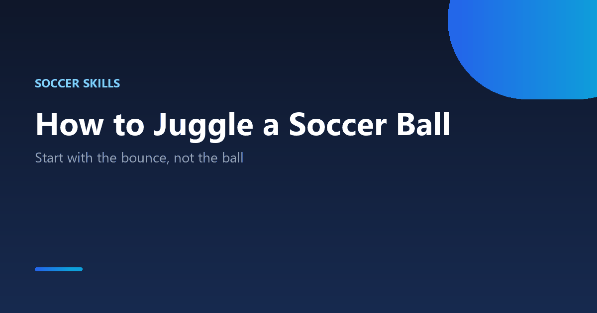 How to juggle a soccer ball: the drop-bounce-kick progression for beginners