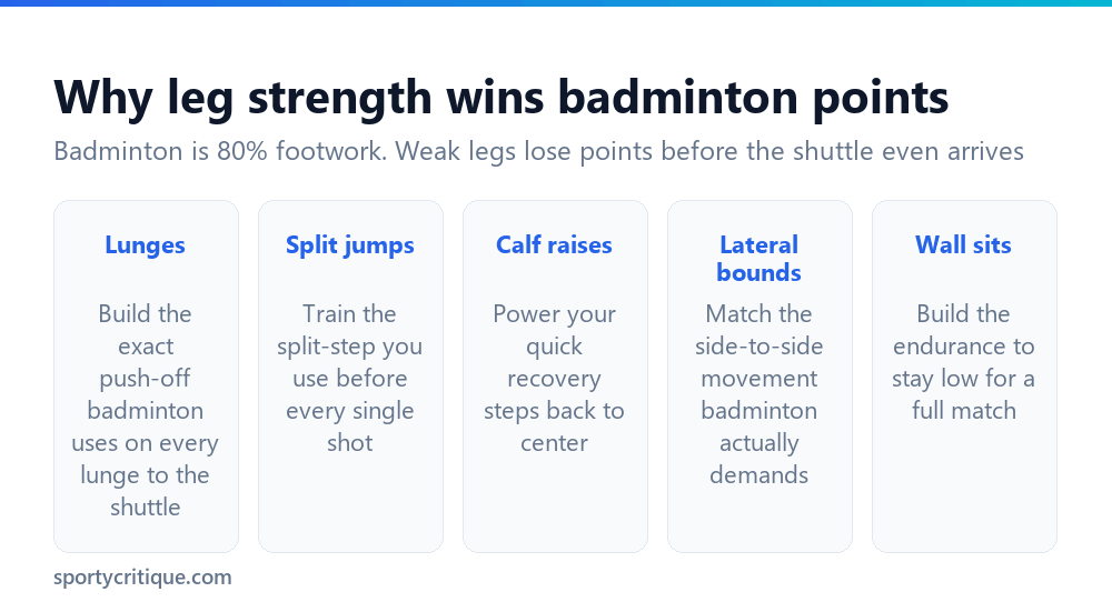 Why leg strength matters most in badminton
