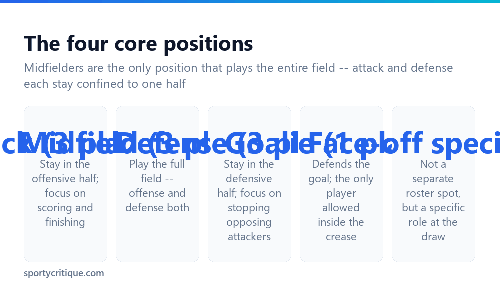 The four core positions in lacrosse and what each one does