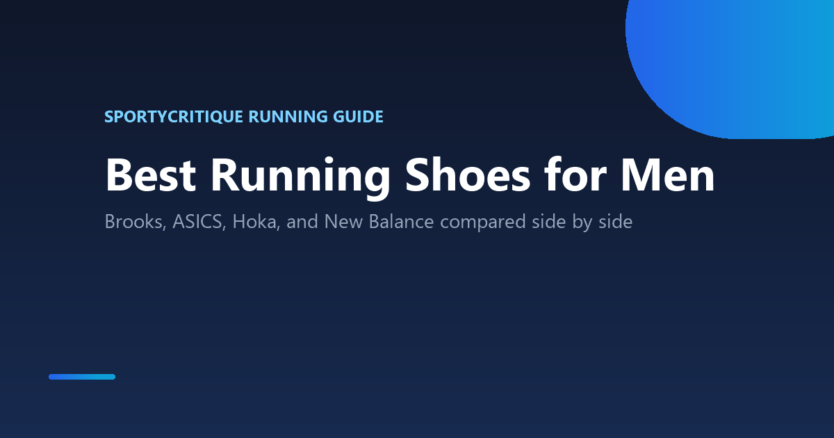 Best running shoes for men multi-brand comparison graphic