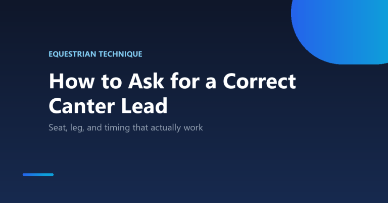 How to ask for a correct canter lead in horse riding