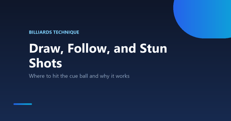 Draw follow and stun cue ball control shots explained