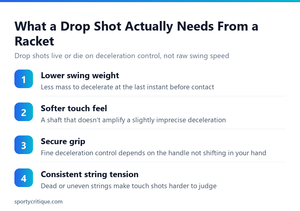Four things a badminton racket needs for consistent drop shots
