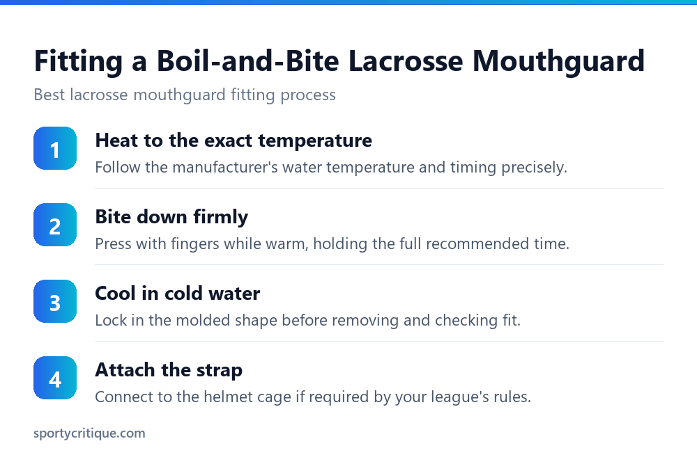 The steps to fitting a lacrosse mouthguard