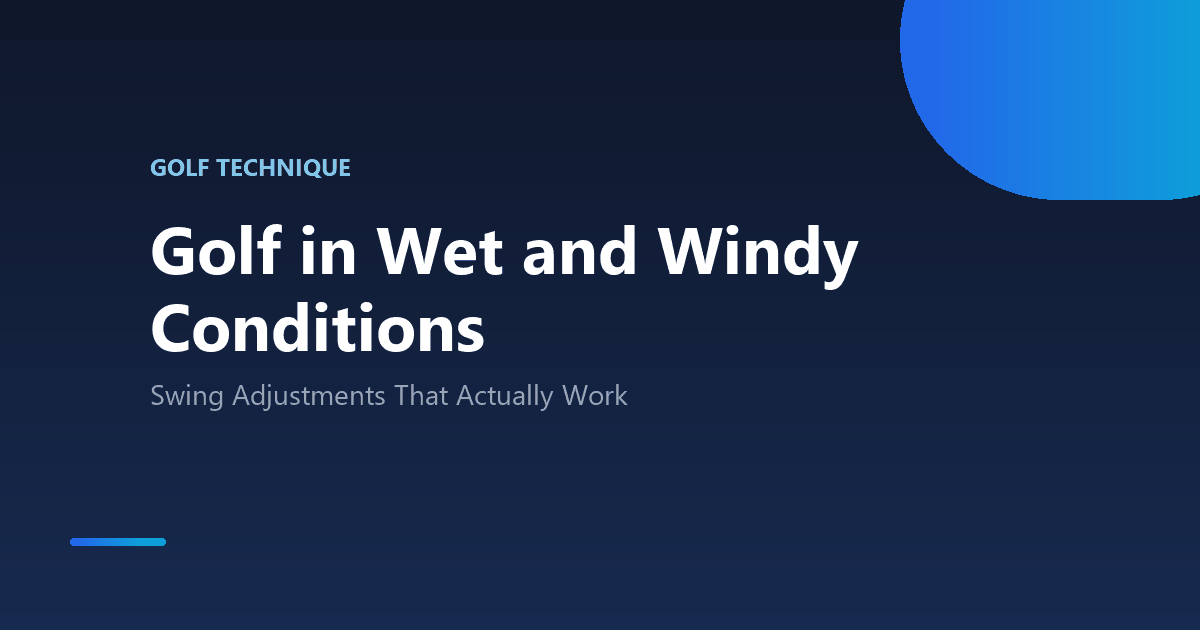 Golf swing adjustments for wet and windy conditions