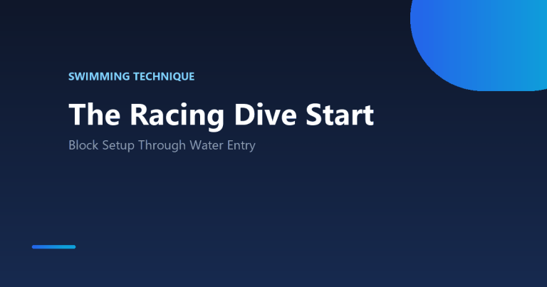 How to do a racing dive start for swimming
