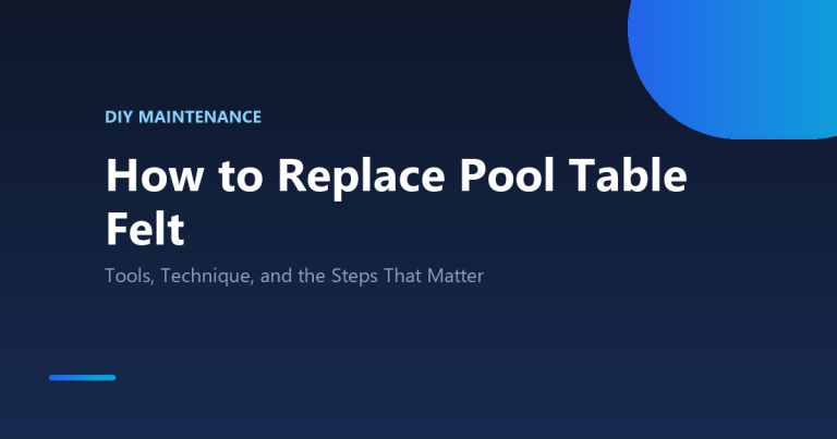 How to replace pool table felt yourself