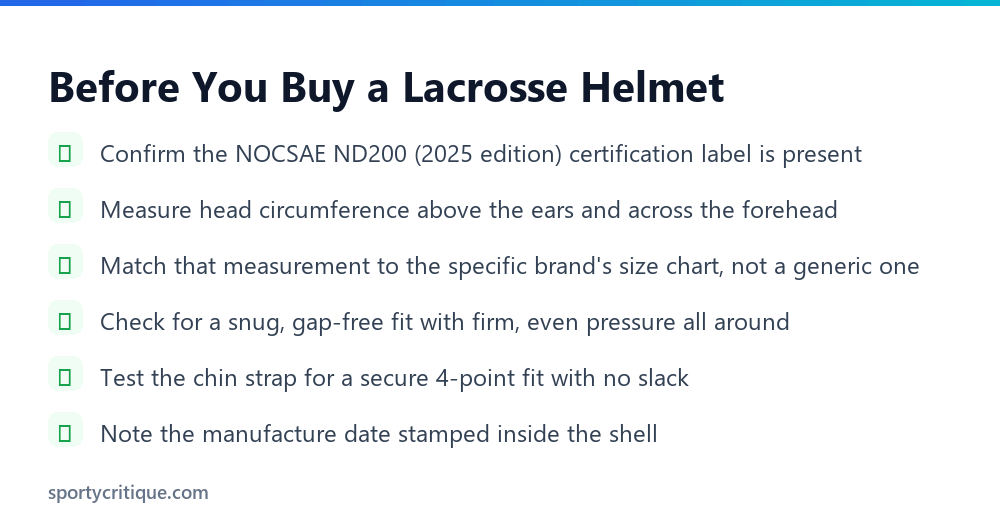 Lacrosse helmet buying checklist