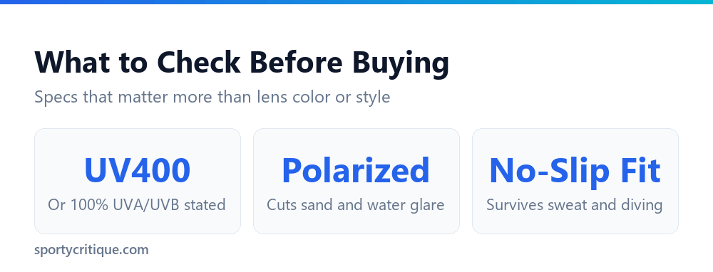 Key specs to check before buying beach volleyball sunglasses