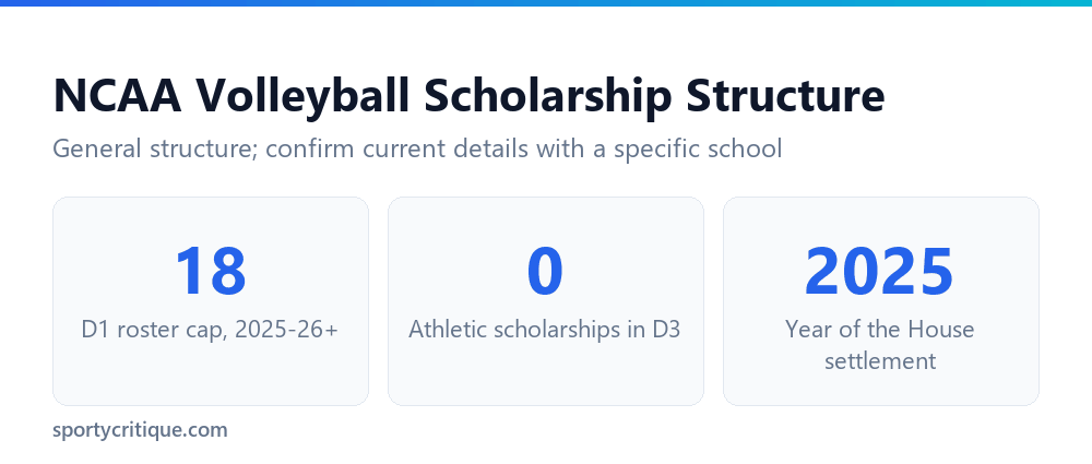 Key facts about how NCAA volleyball scholarship rules are structured