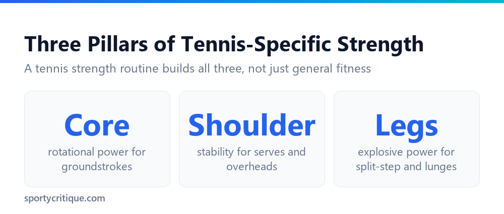 Three pillars of tennis-specific strength training