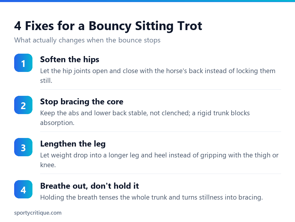 Four fixes for a bouncy sitting trot
