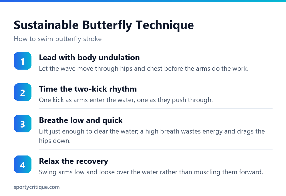 The steps to swimming a sustainable butterfly stroke