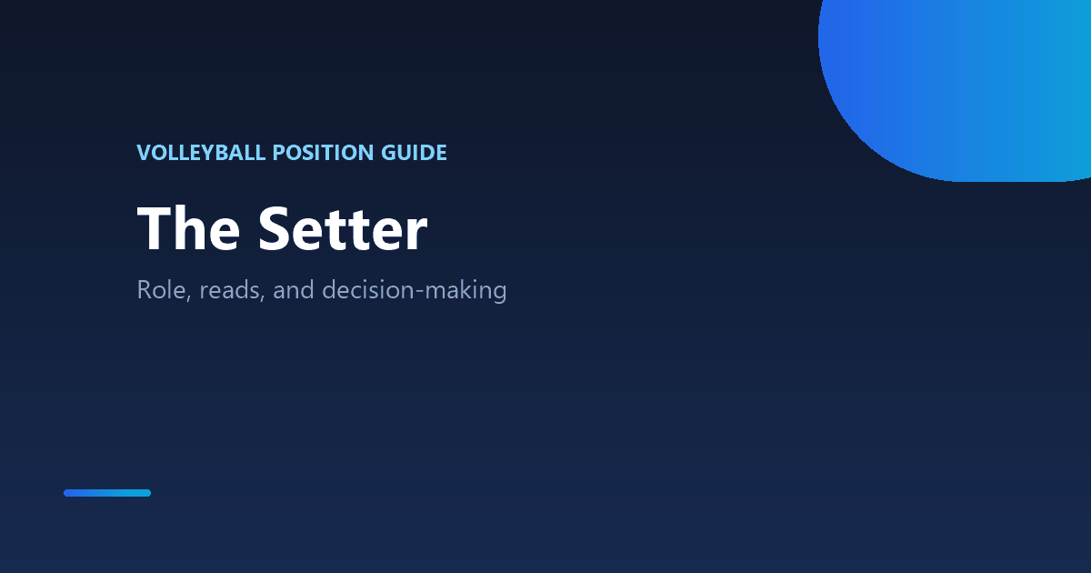 Volleyball setter delivering a set to an outside hitter